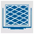 Icon mit Ansicht eines Anbaugeräts von oben mit einer Druckplatte zwischen den Klammern