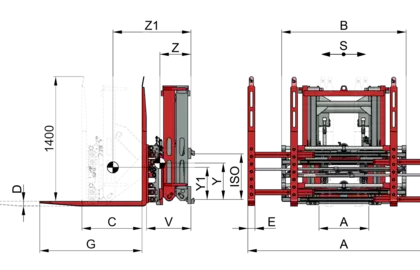 Double Pallet Handler on a Pantograph T429/T149Z - 2