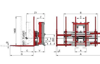 Triple Pallet Handler on a Pantograph T429/T149Z - 1