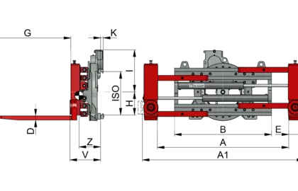 Rotating Fork Clamp with Turnable Forks T451D - 1