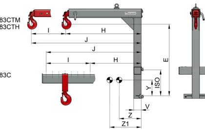Crane Jib T183C, T183CTM, T183CTH<sup>1)</sup> - 1
